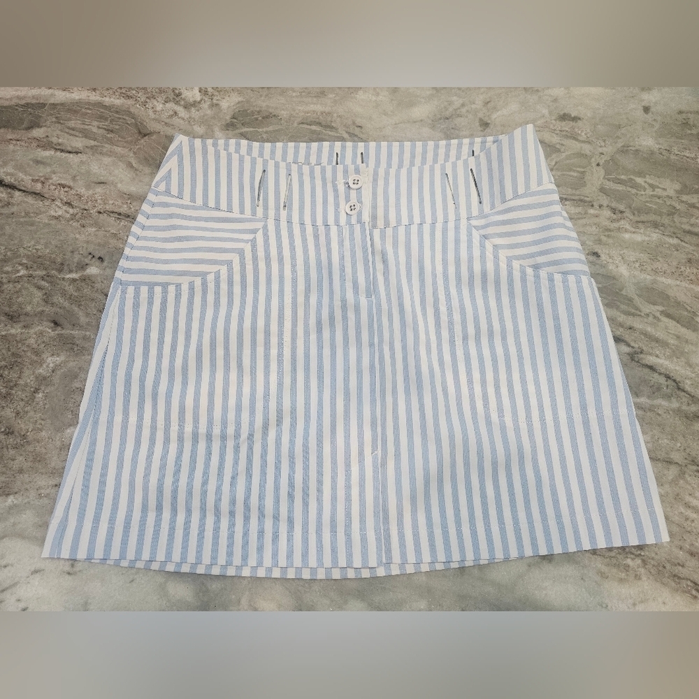 Nike Golf Dri-FIT Tour Performance Blue White Striped Skirt Size 6
